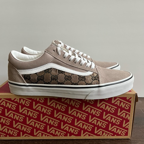Custom Gucci Vans Hand Stitched Brown GG - Picture 4 of 15